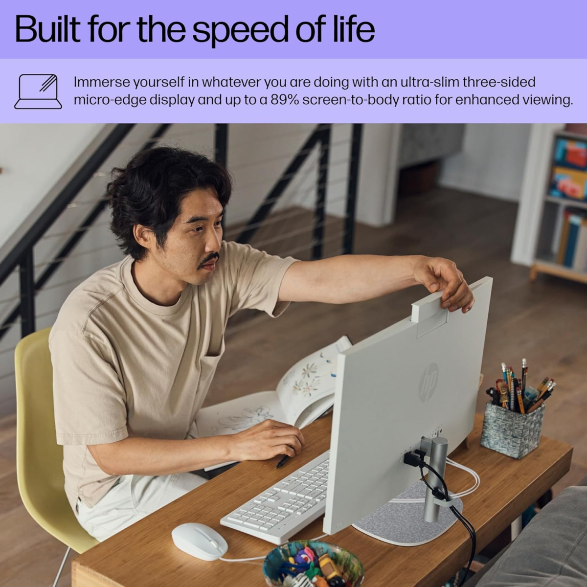 23.8 Inch All-In-One Desktop PC, FHD Display, Intel Core I3-N300, 8 GB RAM, 512 GB SSD, Intel UHD Graphics, Windows 11 Home, 24-Cr0042 (2023) - Image 4