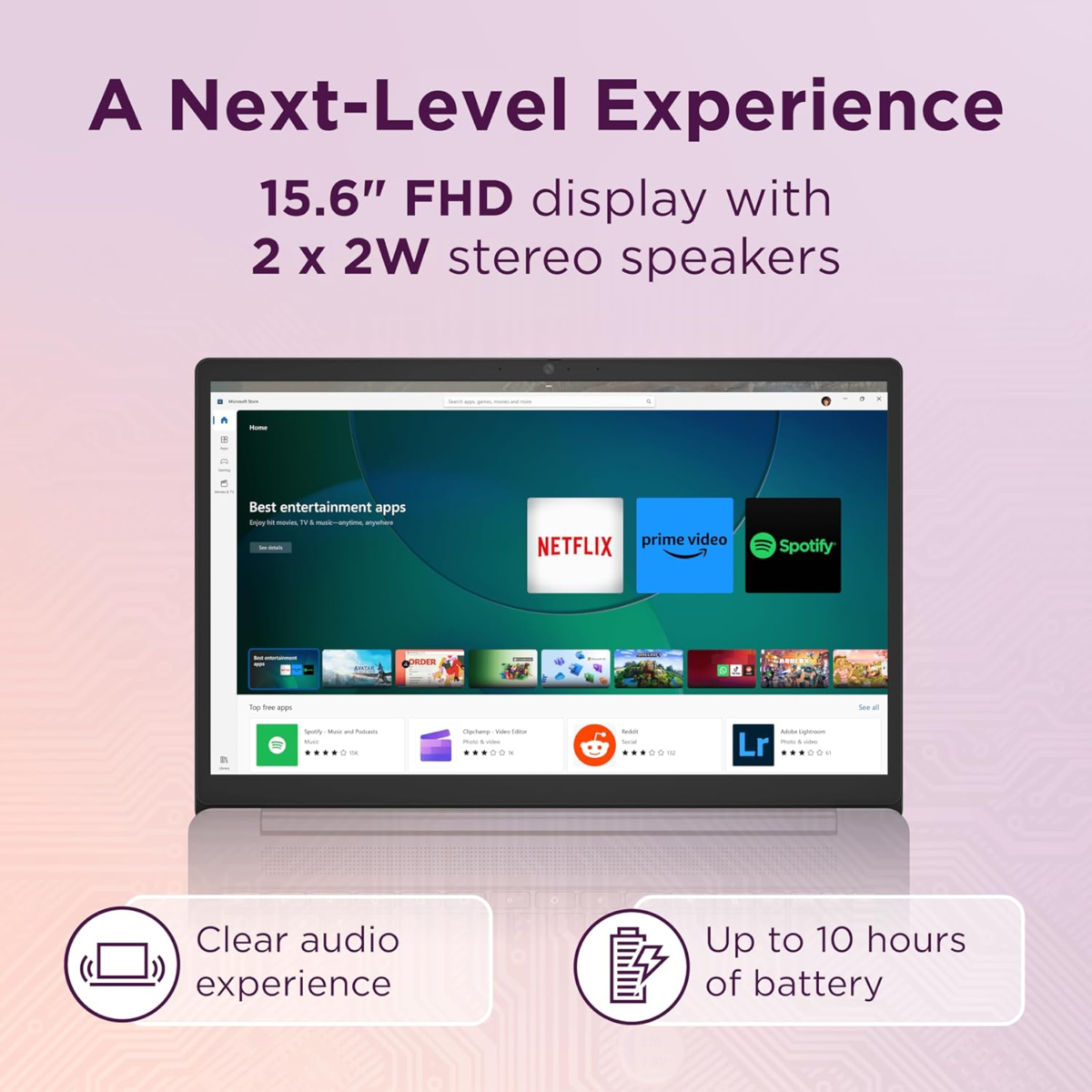Ideapad 3I Chromebook, 15.6” FHD Display, Intel Celeron N4500, 8GB RAM, 64GB Emmc, 1920X1080 Px, 720P Camera, Chrome OS, Abyss Blue - Image 4