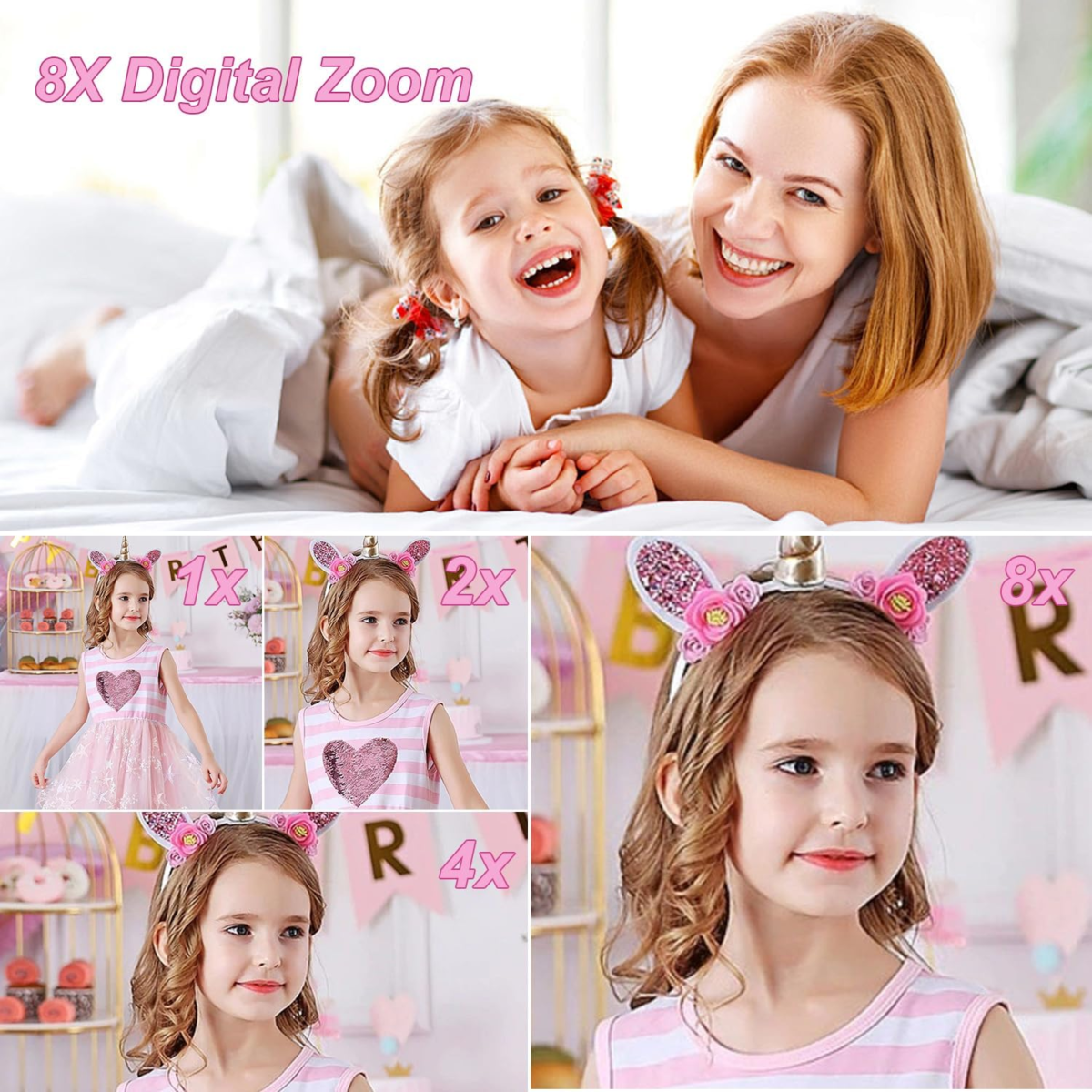 Kids Camera for Girls Boys,Instant Camera for Kids with 32GB SD Card Reversible Lens Video Digital Camera with Print Photo Paper, Birthday Gifts Toy for 3-12 Year Old 5 Colour Pens (Pink) - Image 5