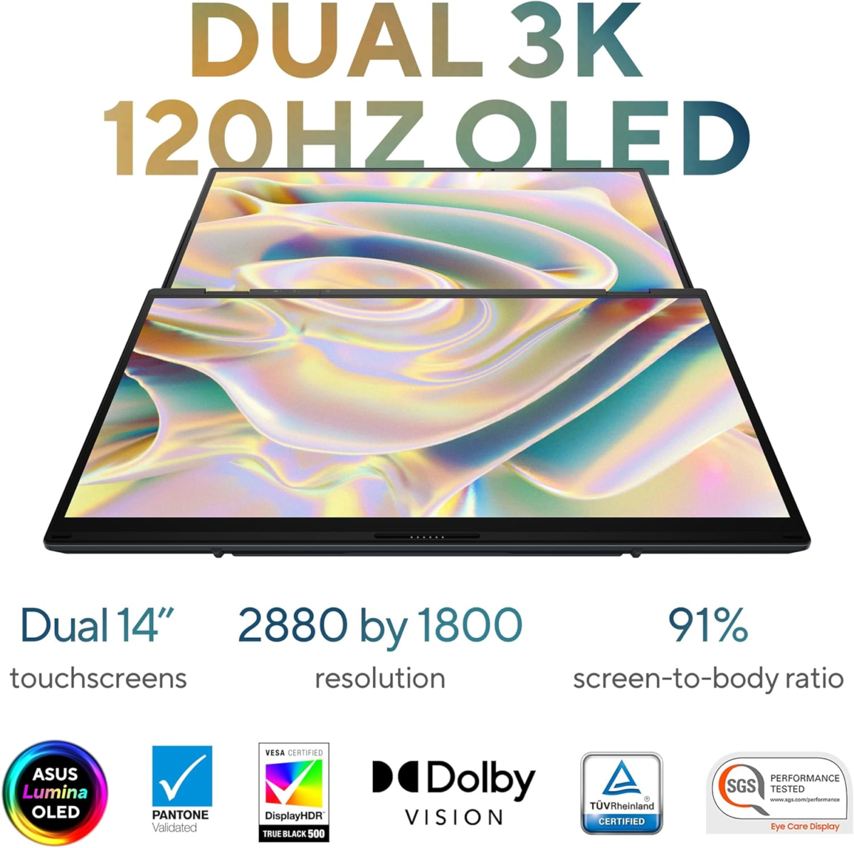 Zenbook Duo Laptop, Dual 14” OLED 3K 120Hz Touch Display, Intel Evo Certified, Intel Core Ultra 9 185H CPU, Intel Arc Graphics, 32GB RAM, 1TB SSD, Windows 11, Inkwell Gray, UX8406MA-PS99T - Image 4