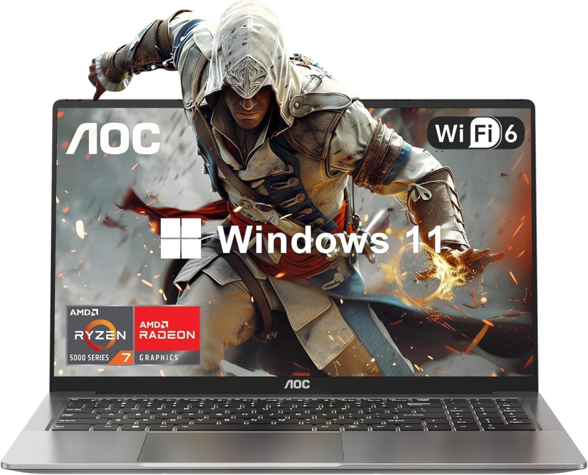 Gaming Laptop with AMD Ryzen 7 5825U Processor(8C/16T, up to 4.3Ghz) 16.1“ FHD Display Laptop Computer with Backlit Keyboard, 16GB RAM 512GB Nvme SSD, Wifi 6, HDMI, USB3.2, Type-C, 53Wh Battery - Image 1