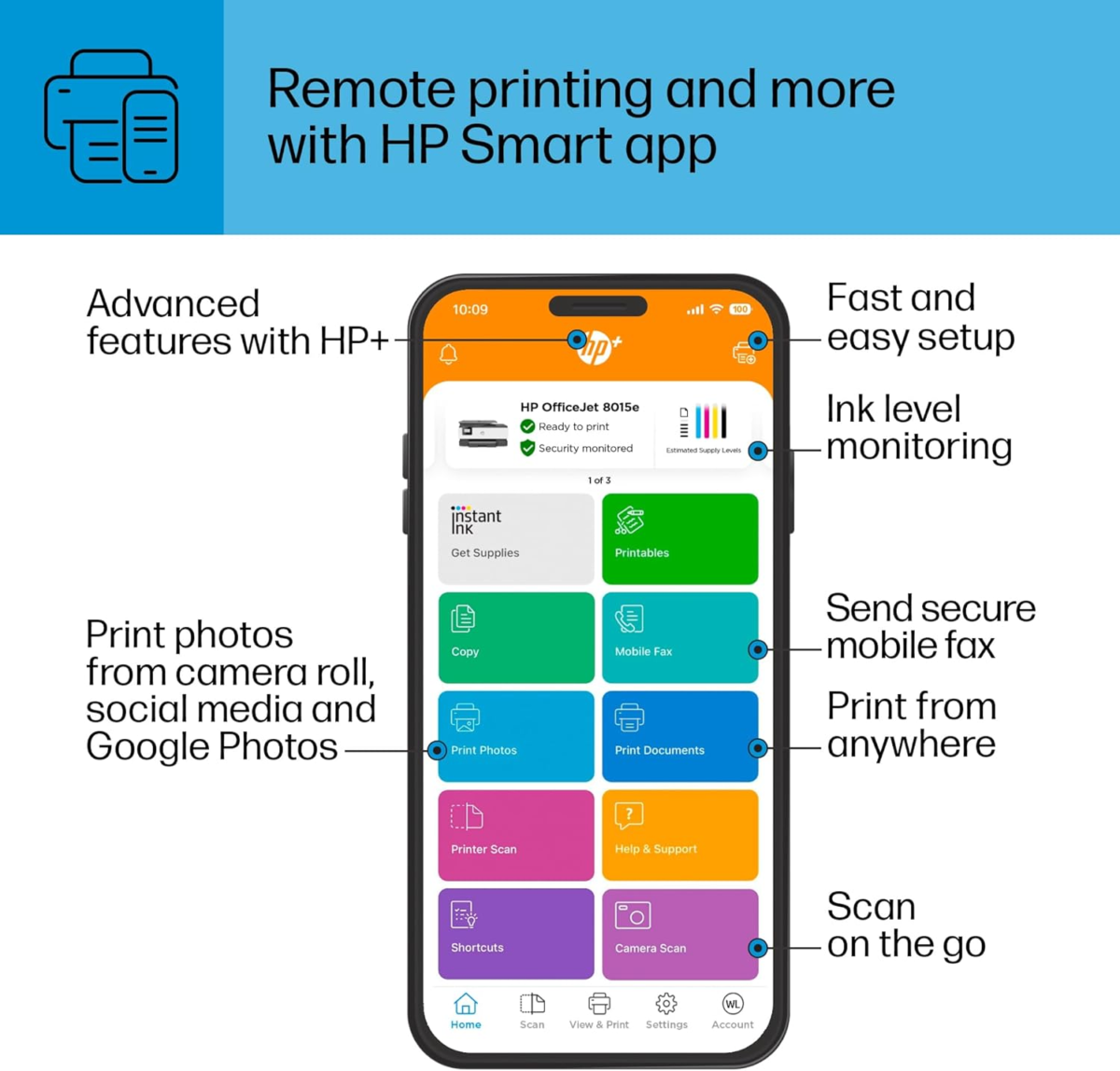 Officejet 8015E Wireless Color All-In-One Printer, 3 Months of Instant Ink Included - Image 9