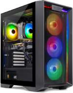 Nebula Gaming PC Desktop – AMD Ryzen 5 3600 3.6 Ghz, NVIDIA GTX 1650, 500GB NVME SSD, 16GB DDR4 RAM 3200, 600W Gold PSU, 11AC Wi-Fi, Windows 11 Home 64-Bit,Black