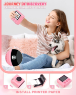 Kids Camera Instant Print, 12MP 1080P Digital Camera for Kids Age 3-12, Christmas Birthday Gifts for 4 5 6 7 8 9 10 Year Old Girls Boys, 32GB Toddler HD Video Camera Print Photos Portable Toy - Image 9