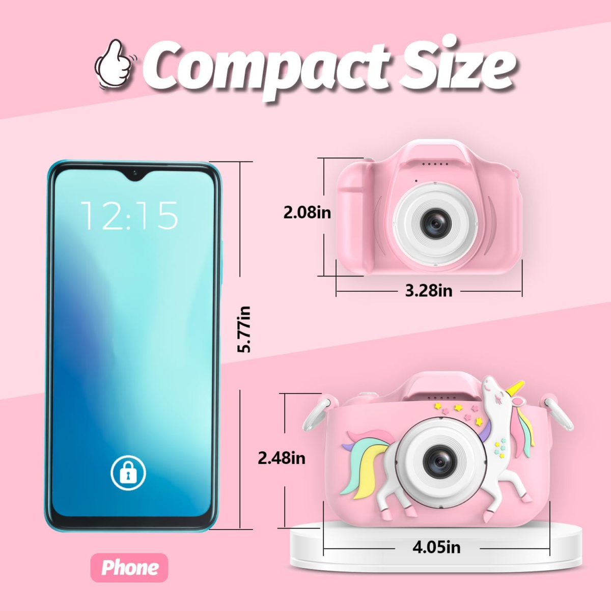 Kids Camera Toys for 3-8 Year Old Girls Boys,Children Digital Video Camcorder Camera with Cartoon Soft Cover, Best Chritmas Birthday Festival Gift for Kids - 32G SD Card Included (Pink-Djs) - Image 2