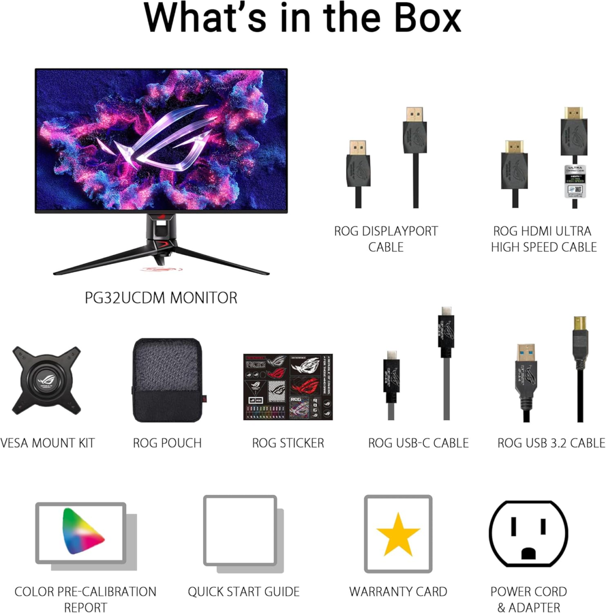 ROG Swift 32” 4K OLED Gaming Monitor (PG32UCDM) - UHD (3840 X 2160), QD-OLED, 240Hz, 0.03Ms, G-SYNC Compatible, Custom Heatsink, Graphene Film, 99% DCI-P3, True 10-Bit, 90W USB-C, 3 Year Warranty - Image 8