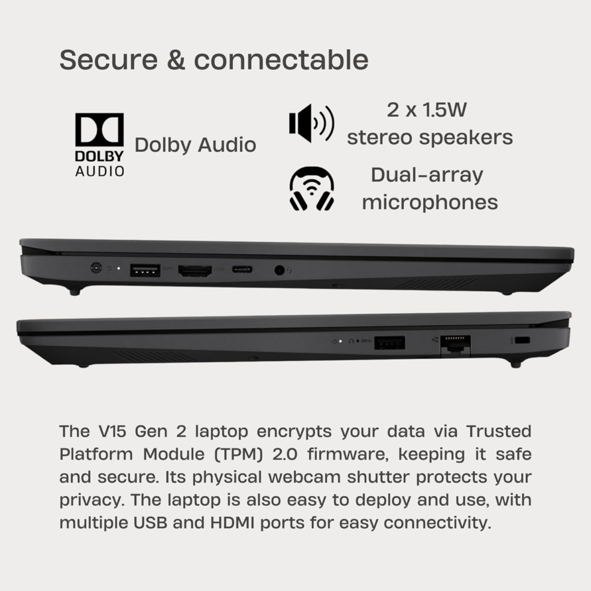 Newest V15 Series Laptop • 16GB RAM • 1TB Storage (512GB SSD + 512GB External) • 15.6 FHD Display W/Low-Blue Light • Intel Processor • HDMI • Ethernet Port • Windows 11 Pro • W/Wowpc Bundle - Image 7