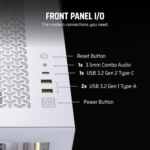 3500X ARGB Mid-Tower ATX PC Case – Panoramic Tempered Glass – Reverse Connection Motherboard Compatible – 3X  RS120 ARGB Fans Included – White - Image 6