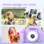 Upgrade Kids Selfie Camera, Christmas Birthday Gifts for Girls Age 3-9, HD Digital Video Cameras for Toddler, Portable Toy for 3 4 5 6 7 8 Year Old Girl with 32GB SD Card-Purple White - Image 6