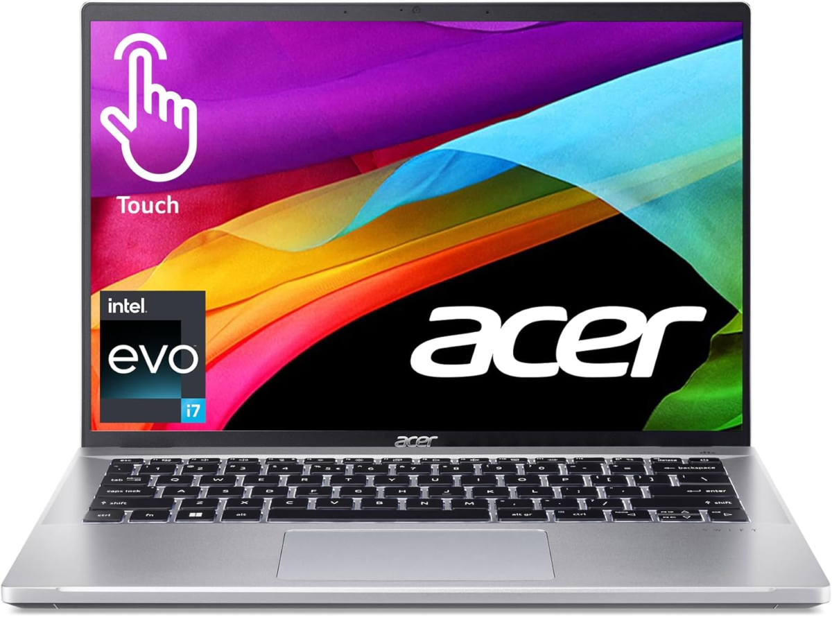 Swift Go Intel Evo Thin & Light Premium Laptop 14" 1920X1200 100% Srgb Touch Screen Display Intel Core I7-1355U Intel Iris Xe 16GB LPDDR5 512GB Gen 4 SSD SFG14-71T-72QV - Image 1