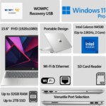 Newest G9 Entry-Level Business Laptop | 32GB RAM | 1TB Pcie SSD | Intel Processor & UHD Graphics | 15.6" FHD 1080P Display | Ethernet RJ-45 | SD Card Reader | Windows 11 Pro | WOWPC Recovery USB - Image 2