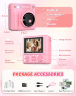 Kids Camera Instant Print, 12MP 1080P Digital Camera for Kids Age 3-12, Christmas Birthday Gifts for 4 5 6 7 8 9 10 Year Old Girls Boys, 32GB Toddler HD Video Camera Print Photos Portable Toy - Image 8