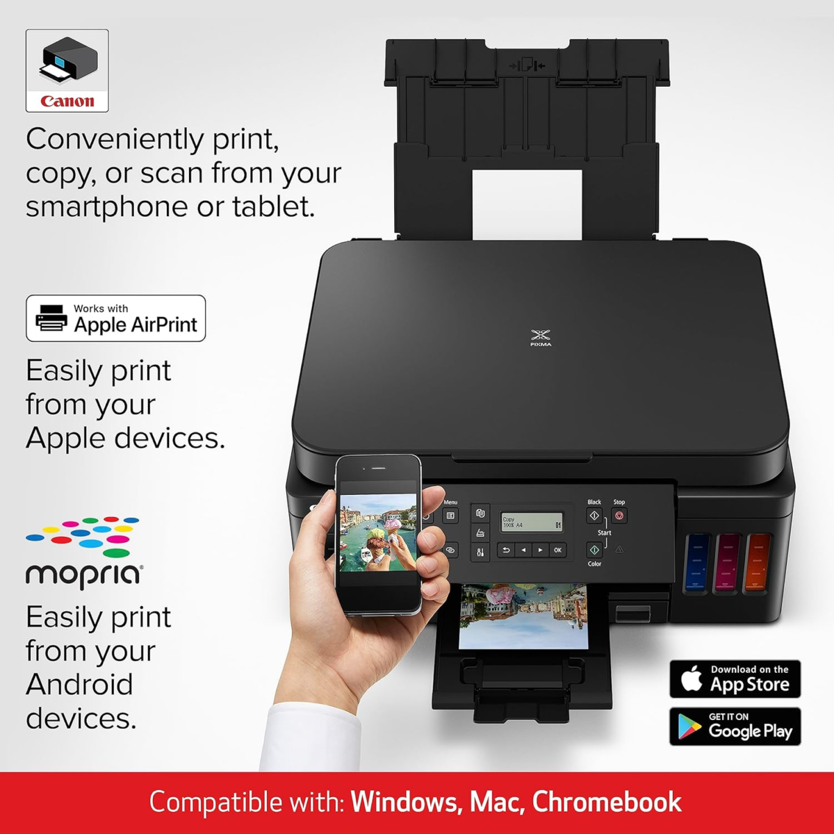PIXMA G6020 All-In-One Supertank Wireless (Megatank) Printer, Copier and Scan with Mobile Printing, Black, Works with Alexa - Image 5