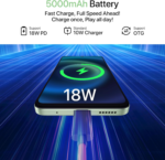 G9T Cell Phone, Android 14 Smartphone Unlocked, 6.75" HD+ 90Hz Display, 5000Mah Battery, 18W Fast Charging, 8(4+4)+128GB/1TB TF, 13MP Camera, AI Face & Fingerprint Unlock, 4G Dual SIM, GPS - Image 5