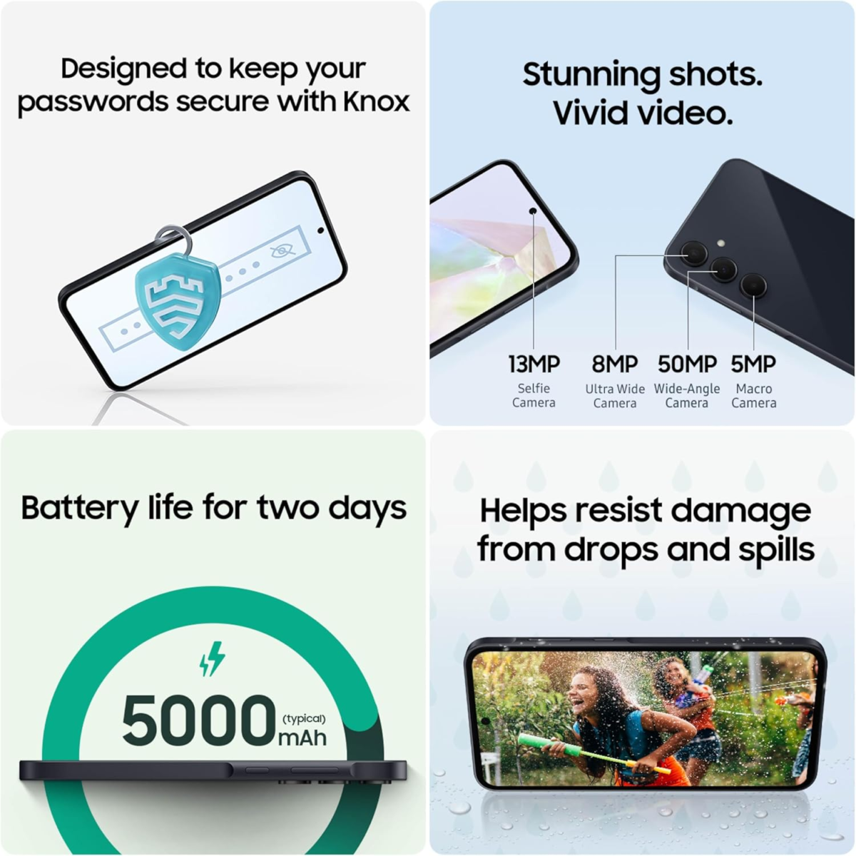 Galaxy A35 5G a Series Cell Phone, 128GB Unlocked Android Smartphone, AMOLED Display, Advanced Triple Camera System, Expandable Storage, Rugged Design, US Version, 2024, Awesome Navy - Image 6