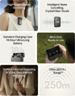 Mic 2, Wireless Lavalier Microphone, Noise Cancelling, 48Khz 32-Bit Float Internal Recording, 820 Ft.(250M) Range, 18H Battery with Charging Case, Microphone for Camera/Phone, Vlog, Streaming - Image 2