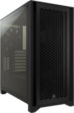 4000D AIRFLOW Tempered Glass Mid-Tower ATX Case - High-Airflow - Cable Management System - Spacious Interior - Two Included 120 Mm Fans - Black