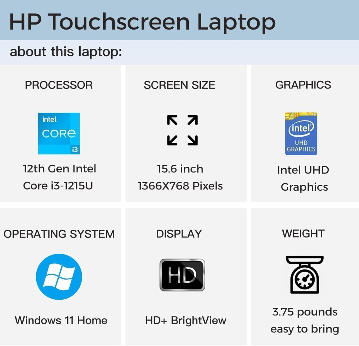 2024 Newest Laptop for Business and Student, 15.6" HD Touchscreen, Intel 6-Core I3-1215U Processor, 16GB RAM, 512GB SSD, Lntel UHD Graphics, Windows 11 Home, with Microsoft Office Lifetime License - Image 3