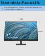 27H Full HD Monitor - Diagonal - IPS Panel & 75Hz Refresh Rate - Smooth Screen - 3-Sided Micro-Edge Bezel - 100Mm Height/Tilt Adjust - Built-In Dual Speakers - for Hybrid Workers,Black - Image 4