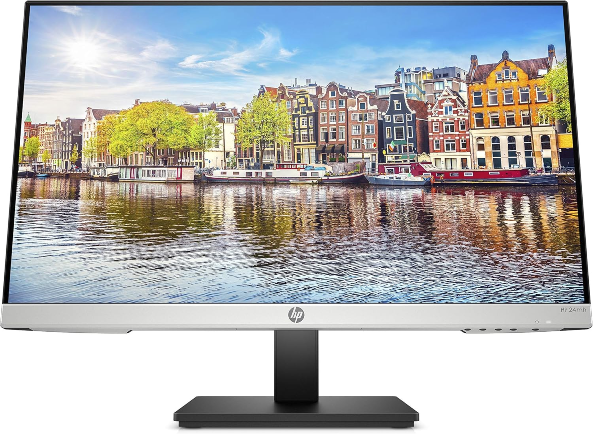 24Mh FHD Computer Monitor with 23.8-Inch IPS Display (1080P) - Built-In Speakers and VESA Mounting - Height/Tilt Adjustment for Ergonomic Viewing - HDMI and Displayport - (1D0J9AA#ABA) - Image 1