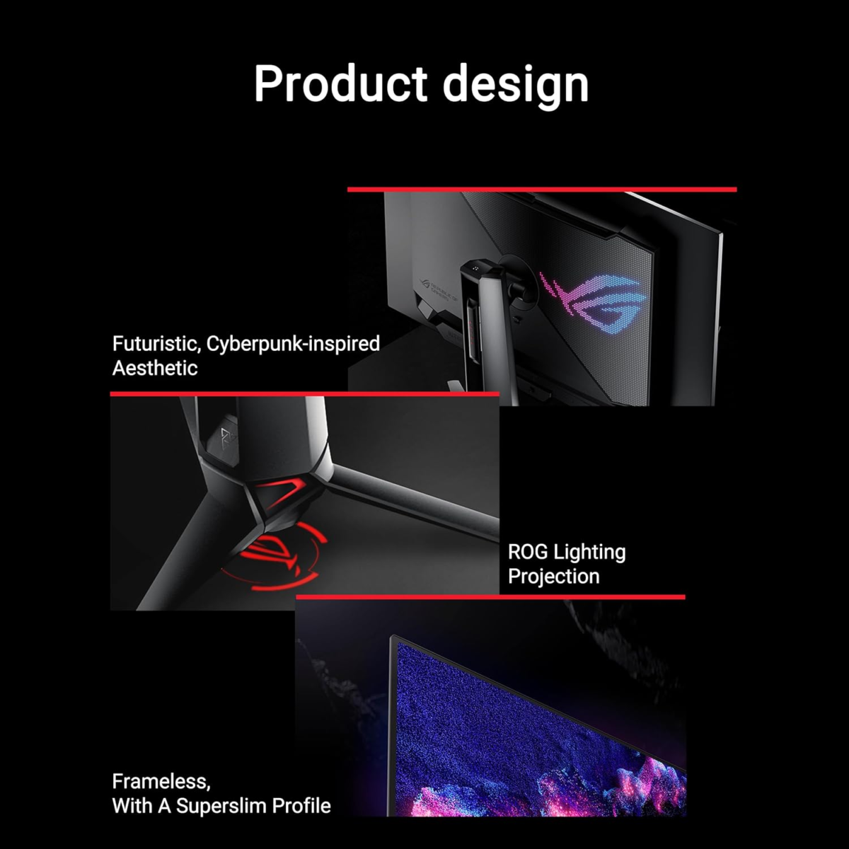 ROG Swift 32” 4K OLED Gaming Monitor (PG32UCDM) - UHD (3840 X 2160), QD-OLED, 240Hz, 0.03Ms, G-SYNC Compatible, Custom Heatsink, Graphene Film, 99% DCI-P3, True 10-Bit, 90W USB-C, 3 Year Warranty - Image 7