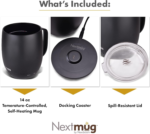Nextmug - Temperature-Controlled, Self-Heating Coffee Mug (Graphite - 14 Oz.) - Image 3