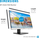 24Mh FHD Computer Monitor with 23.8-Inch IPS Display (1080P) - Built-In Speakers and VESA Mounting - Height/Tilt Adjustment for Ergonomic Viewing - HDMI and Displayport - (1D0J9AA#ABA) - Image 4