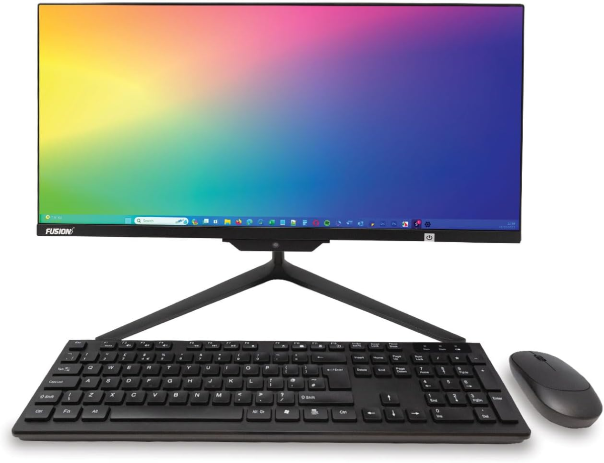 21.5" Full HD All in One PC Desktop Computer - Windows 11 Home - N4120 CPU, 4GB RAM, 128GB SSD, Dual-Band Wi-Fi, Bluetooth, Expandable HDD - AIO PC with Front Camera, Wireless Keyboard & Mouse - Image 2