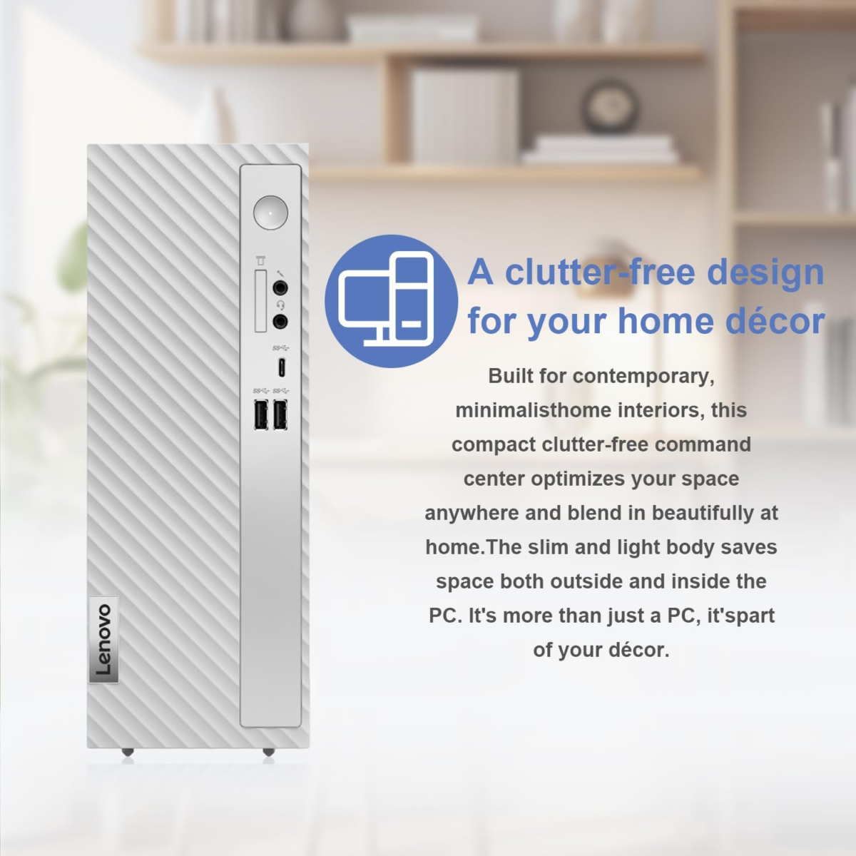 Ideacentre 3 Small Slim Desktop Computer for Daily Use, Intel Processor, 16GB RAM, 1TB SSD, HDMI, RJ-45 Ethernet, 6 USB Ports, Wi-Fi 6, Bluetooth, Wired KB & Mouse, Windows 11 Home, Grey - Image 3
