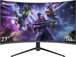 27-Inch FHD VA Gaming Curved Monitor with Rainbow Lights, 240Hz Refresh Rate, Eye Care 1080P Display, Freesync G-Sync Compatible, 1Ms Displayport, HDMI, DP and Speakers