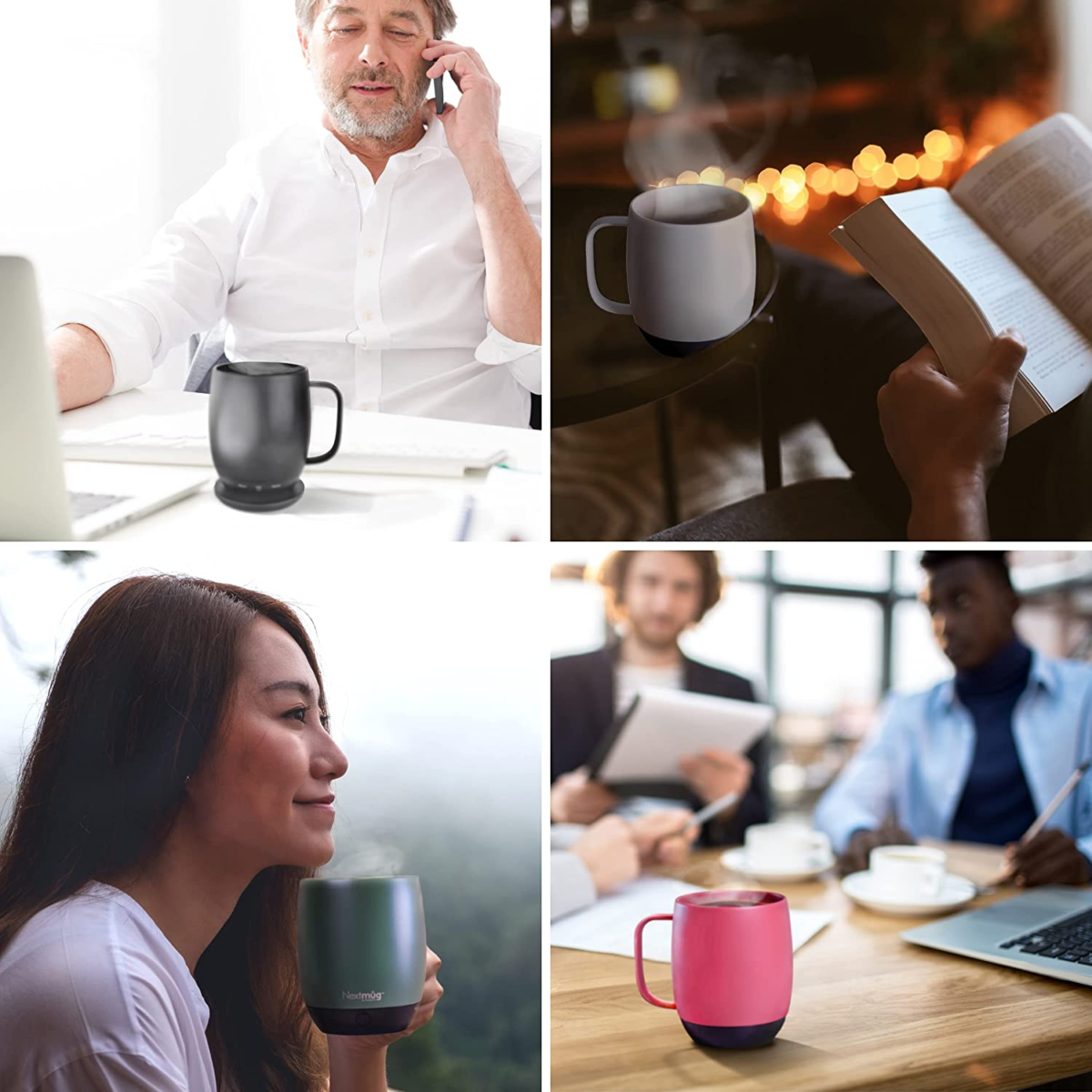 Nextmug - Temperature-Controlled, Self-Heating Coffee Mug (Graphite - 14 Oz.) - Image 6