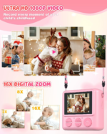 Kids Camera Instant Print, 12MP 1080P Digital Camera for Kids Age 3-12, Christmas Birthday Gifts for 4 5 6 7 8 9 10 Year Old Girls Boys, 32GB Toddler HD Video Camera Print Photos Portable Toy - Image 4