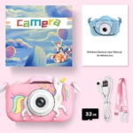 Kids Camera Toys for 3-8 Year Old Girls Boys,Children Digital Video Camcorder Camera with Cartoon Soft Cover, Best Chritmas Birthday Festival Gift for Kids - 32G SD Card Included (Pink-Djs) - Image 8
