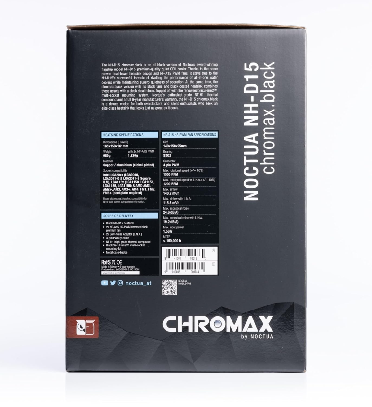 NH-D15 Chromax.Black, Dual-Tower CPU Cooler (140Mm, Black) - Image 8