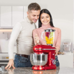 3 in 1 Multifunctional Stand Mixer with 6 Quart Stainless Steel Bowl, 650W 6 Speed Tilt-Head Meat Grinder, Juice Blender, Red - Image 2