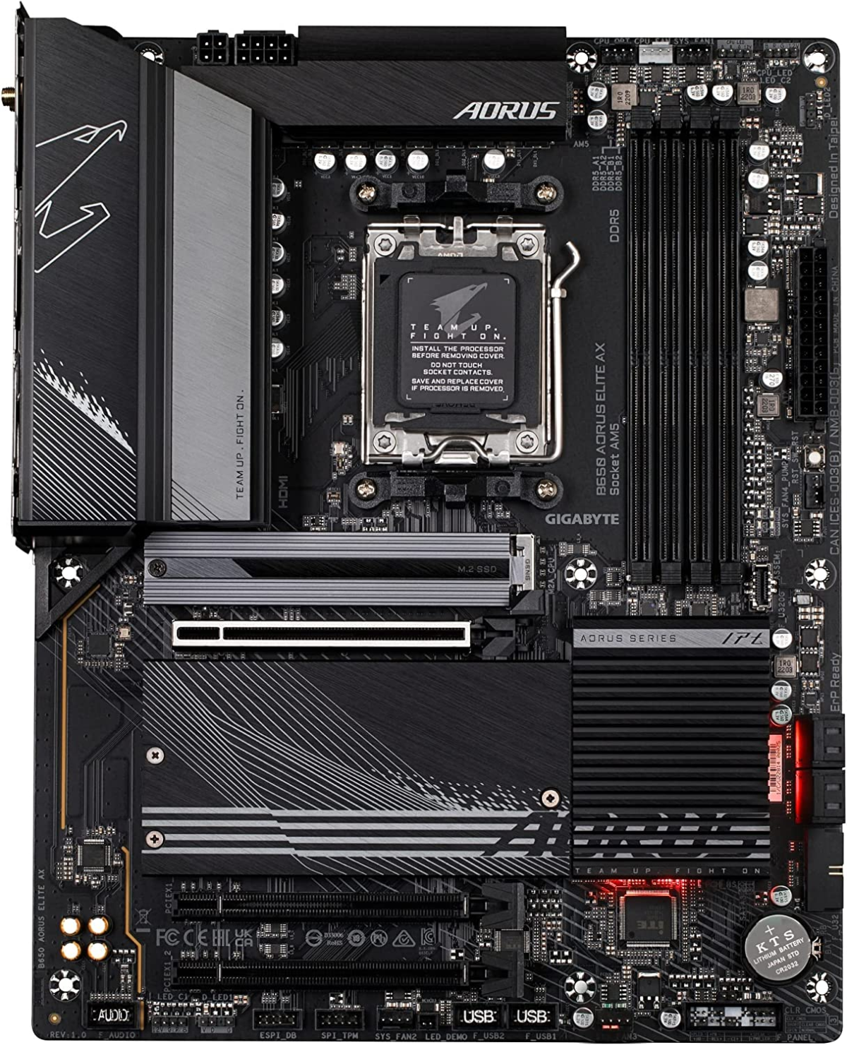B650 AORUS Elite AX AMD B650 ATX Motherboard with DDR5, Pcie 5.0, Wifi 6E, 5-Year Warranty - Image 2
