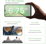 G9T Cell Phone, Android 14 Smartphone Unlocked, 6.75" HD+ 90Hz Display, 5000Mah Battery, 18W Fast Charging, 8(4+4)+128GB/1TB TF, 13MP Camera, AI Face & Fingerprint Unlock, 4G Dual SIM, GPS - Image 3