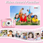 Kids Camera Toys for 3-8 Year Old Girls Boys,Children Digital Video Camcorder Camera with Cartoon Soft Cover, Best Chritmas Birthday Festival Gift for Kids - 32G SD Card Included (Pink-Djs) - Image 5