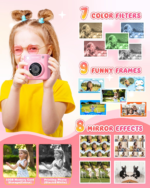 Kids Camera Instant Print, 12MP 1080P Digital Camera for Kids Age 3-12, Christmas Birthday Gifts for 4 5 6 7 8 9 10 Year Old Girls Boys, 32GB Toddler HD Video Camera Print Photos Portable Toy - Image 2