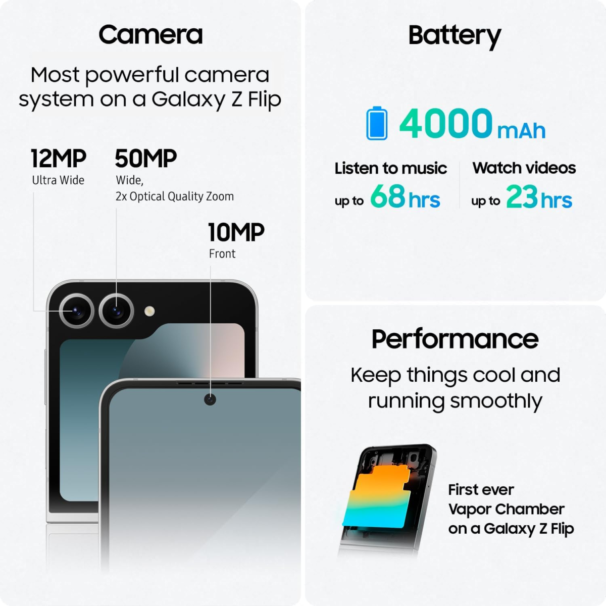 Galaxy Z Flip 6 AI Cell Phone, 256GB Unlocked Android Smartphone, Flexcam, Photo Assist, Camcorder Mode, Live Interpreter, Foldable Design, 2024, US 1 Yr Manufacturer Warranty, Silver Shadow - Image 6